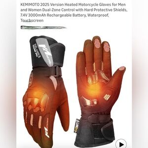 Heated Motorcycle Gloves for Men - Black